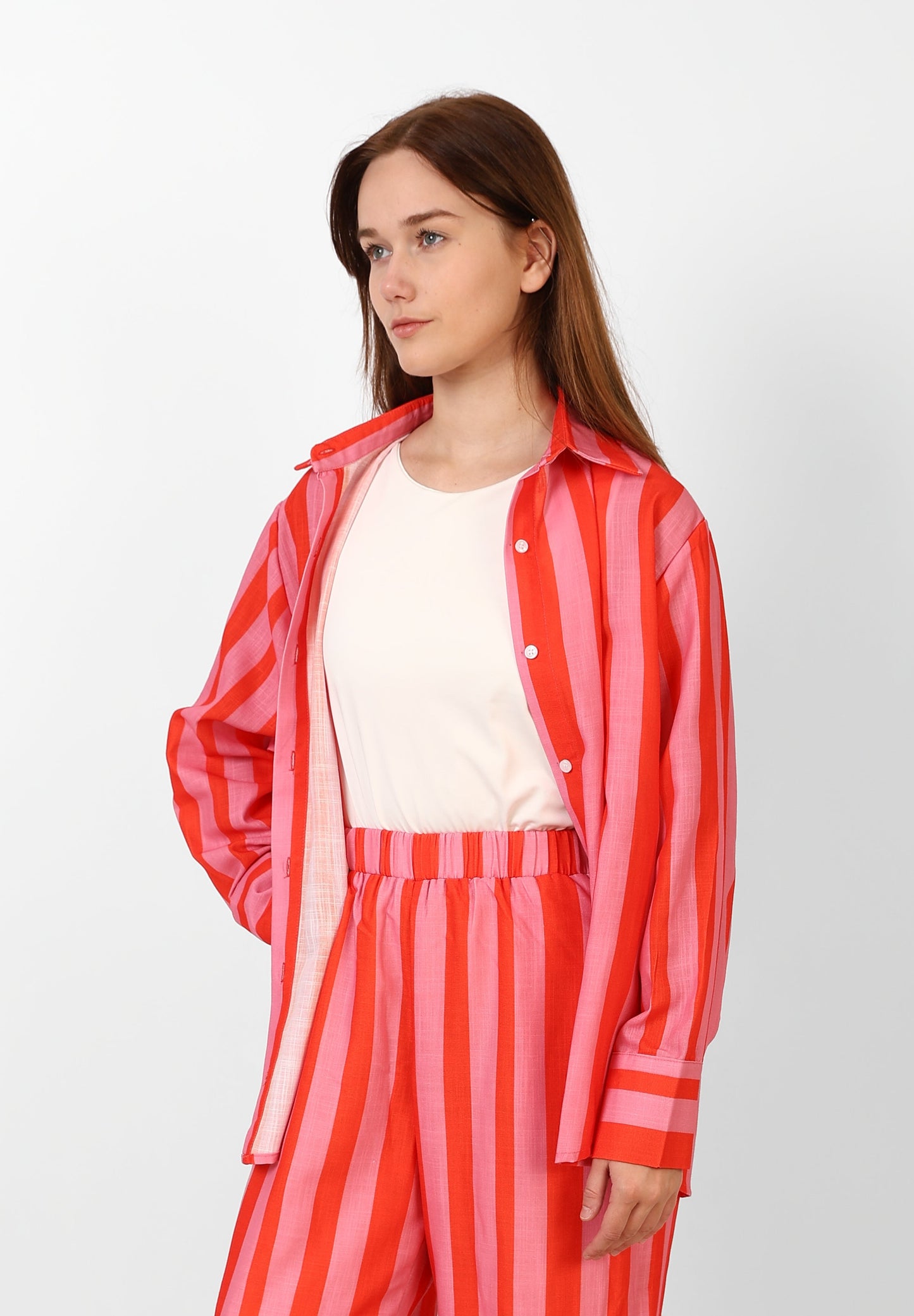 Coral Stripe Chemise