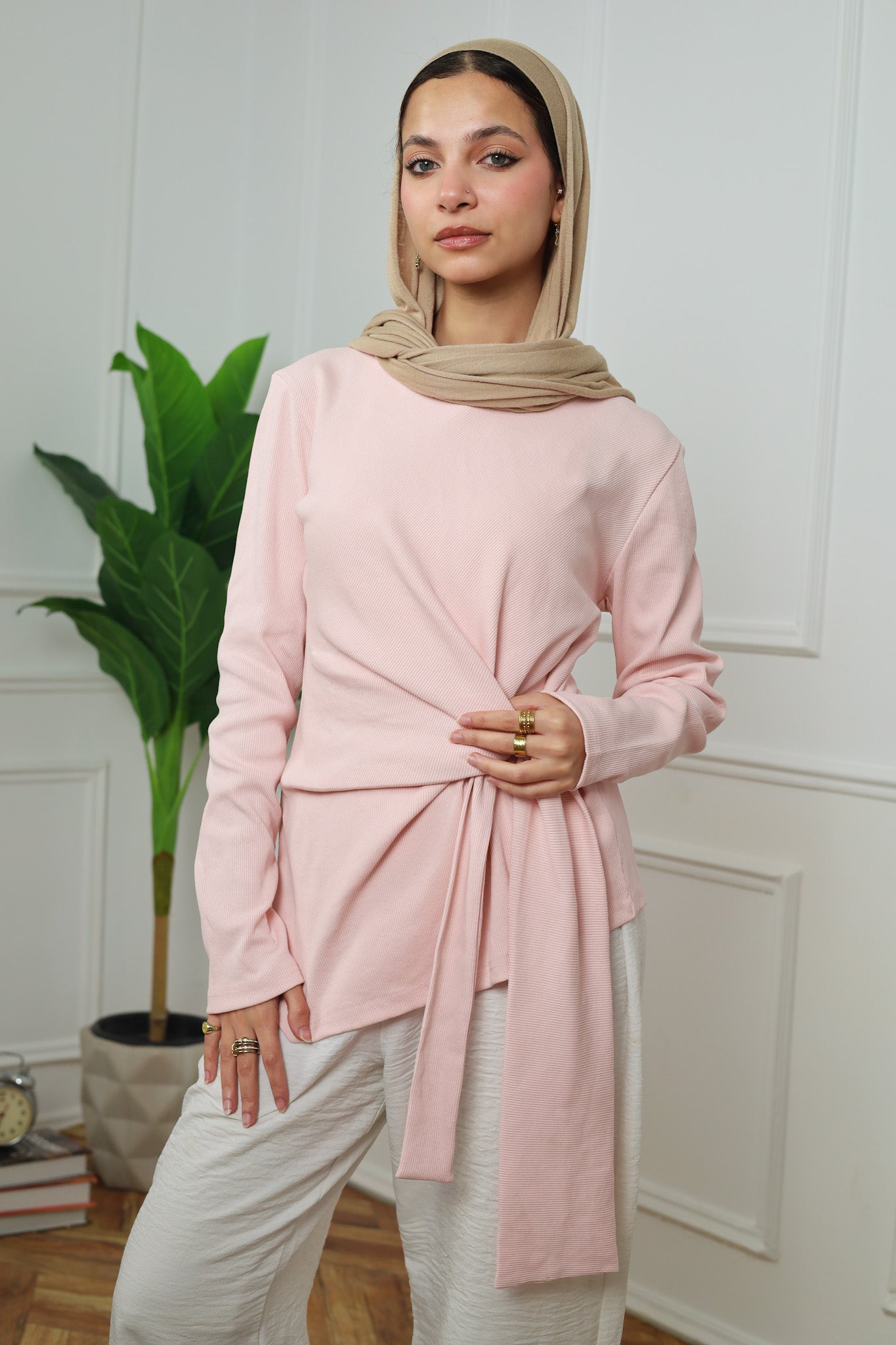 Colored Ribbed Tie Top