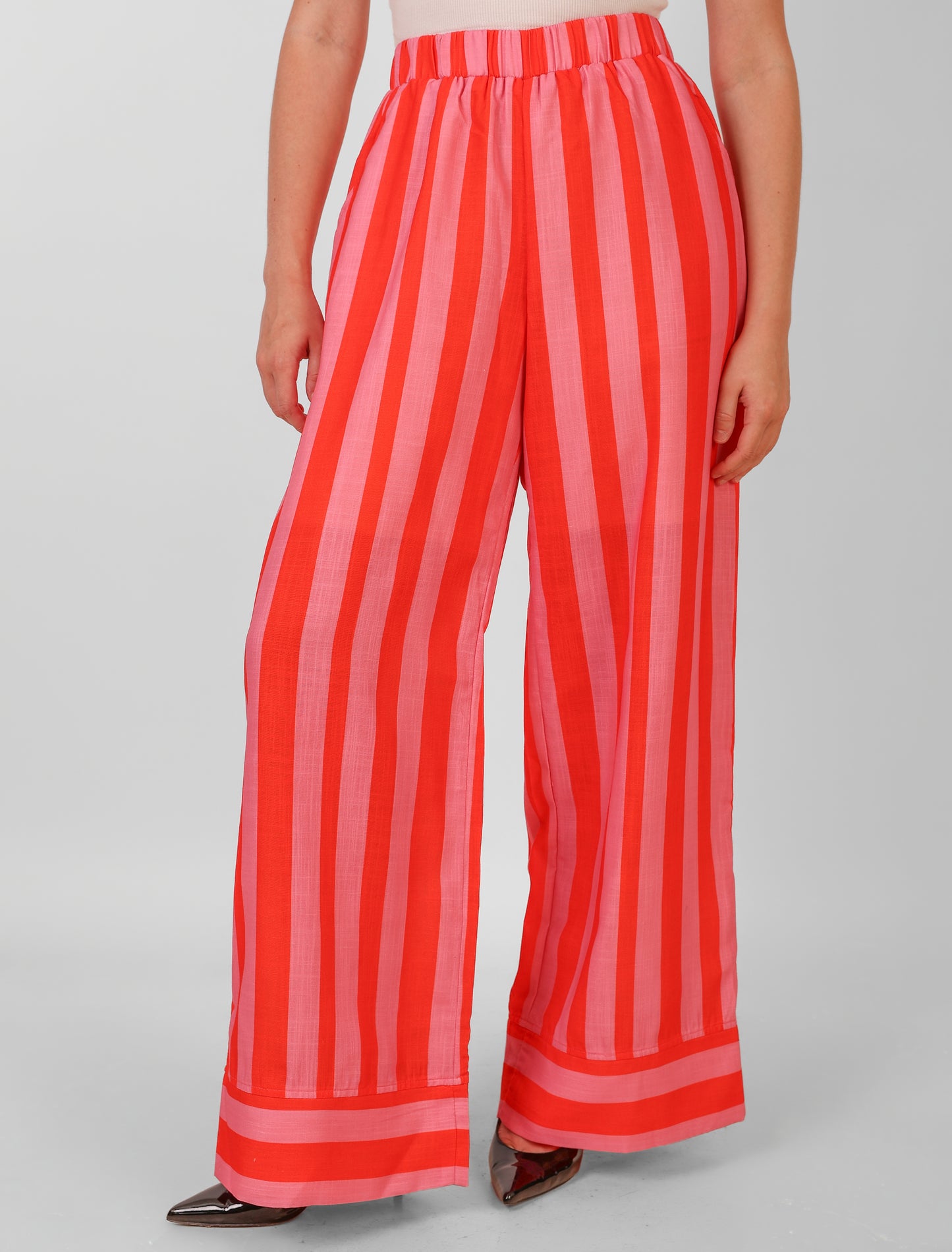 Coral Stripe Pant