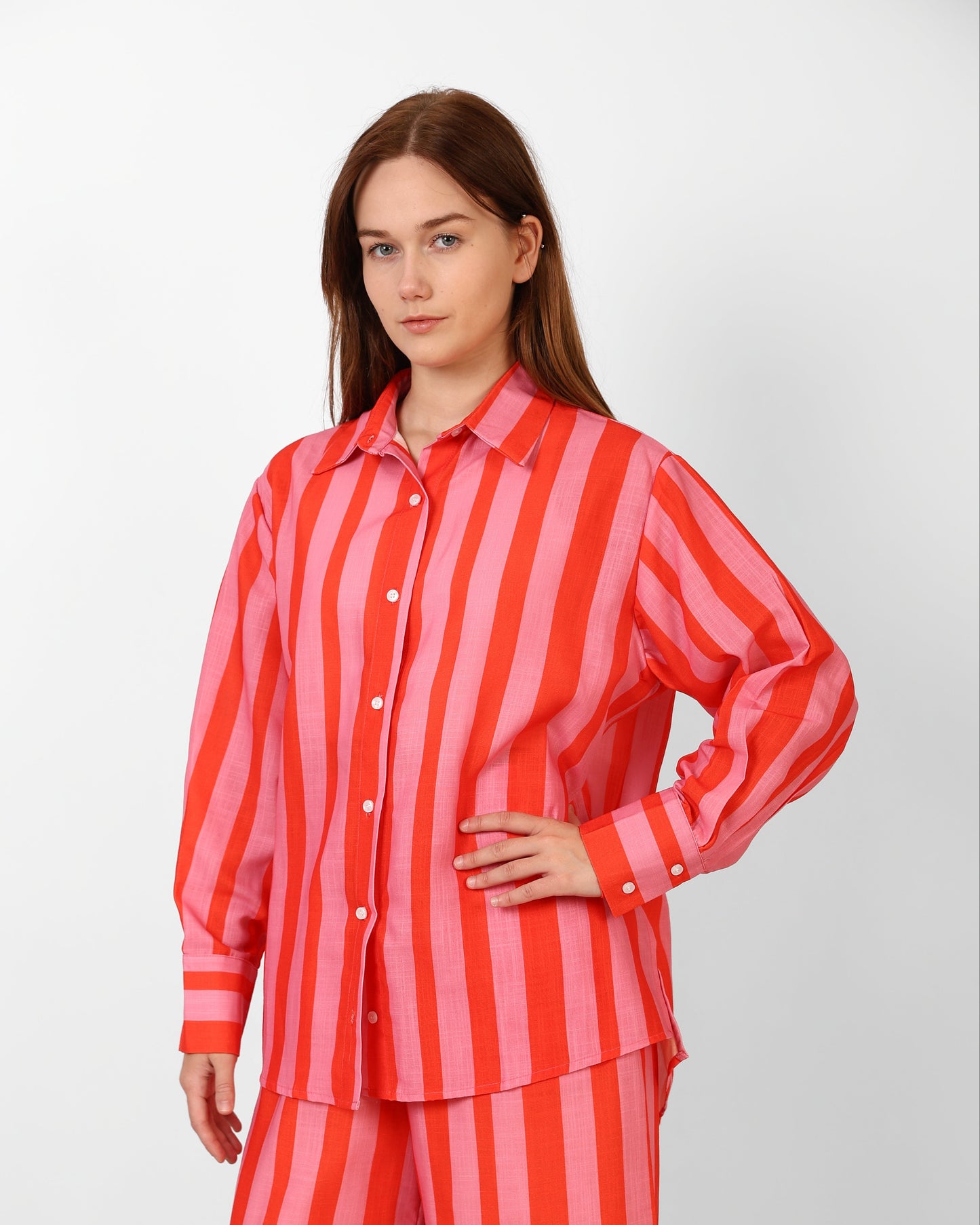 Coral Stripe Chemise