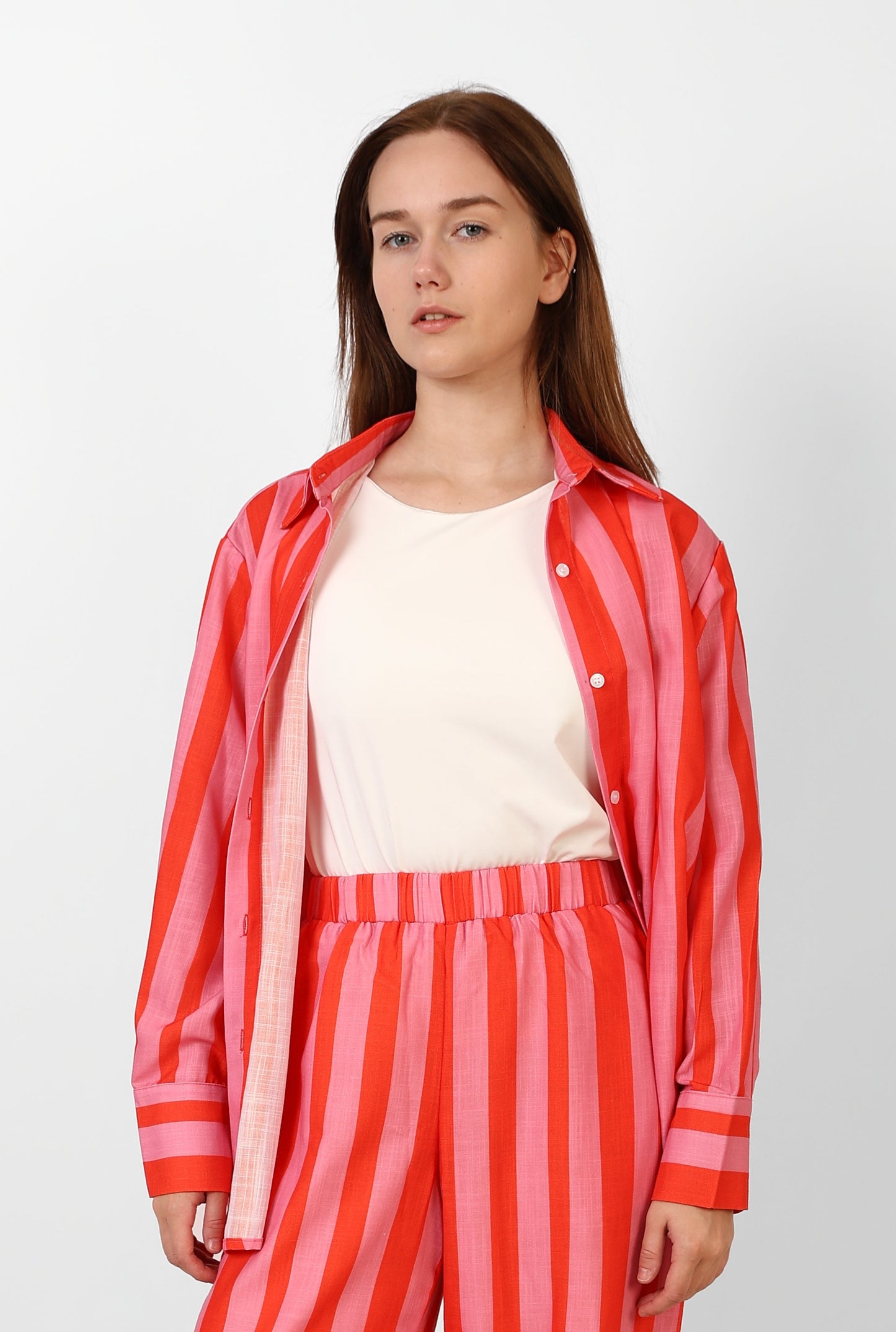 Coral Stripe Chemise
