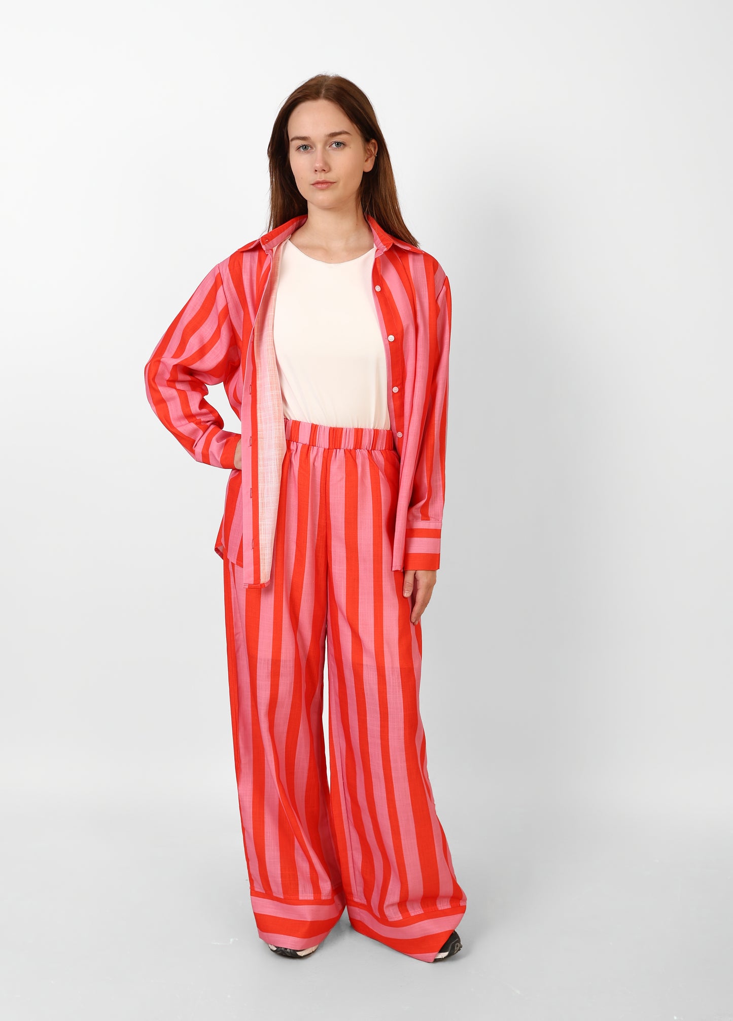Coral Stripe Set